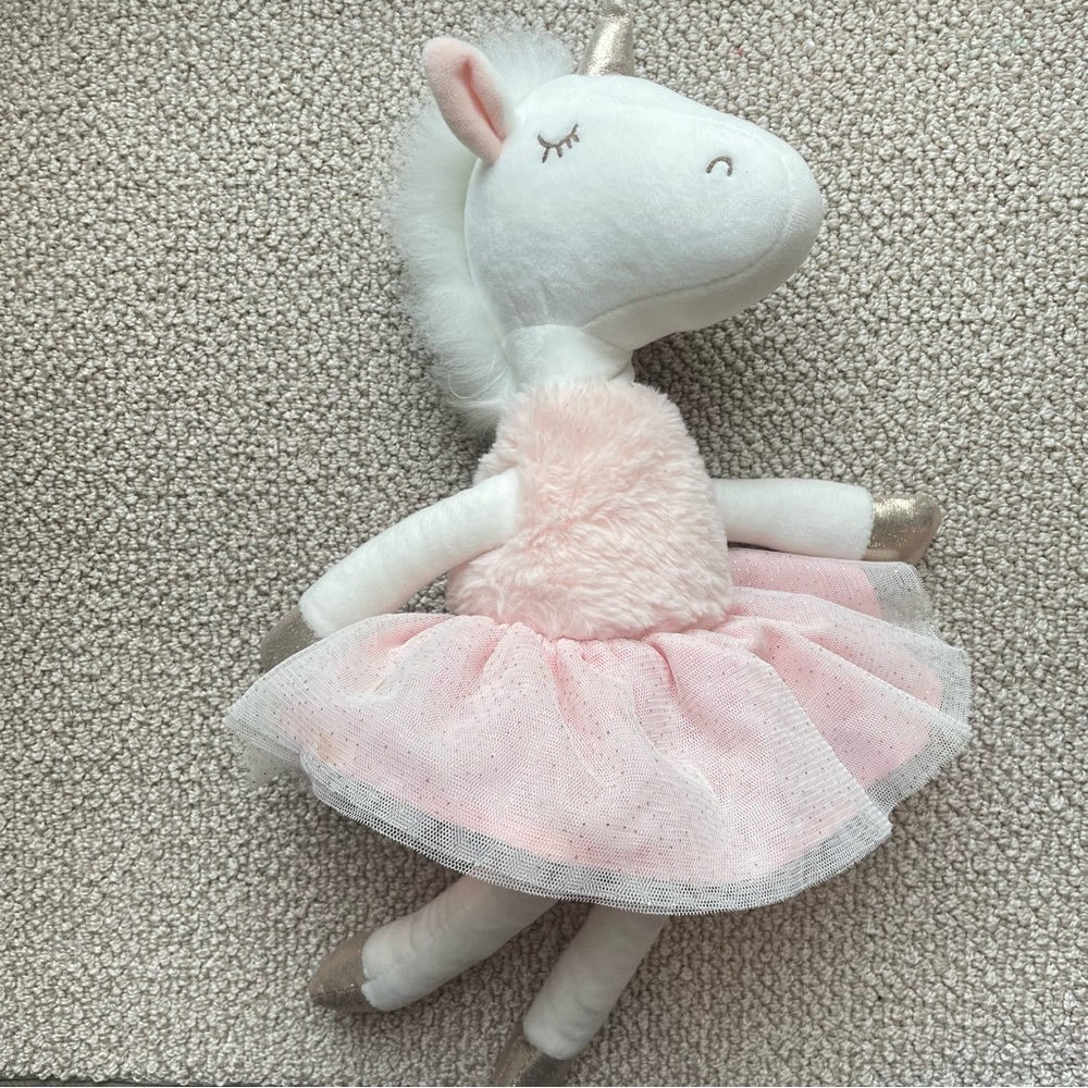 COCO Village Unicorn Plush Ballerina Stuffed Animal Tutu Pink 16” Girls Toy